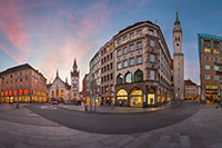 wide-angle view of the city